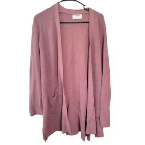 Old Navy Shaker-Stitch Long-Line Open-Front Sweater in Mauve Size XL